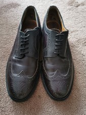 Grenson Archie Longwing Black / Beetroot  Leather Brogues.  UK 9