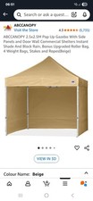 ABCCANOPY Pop-Up Gazebo with Side Panels and Door Wall Commercial 2.5x2.5m