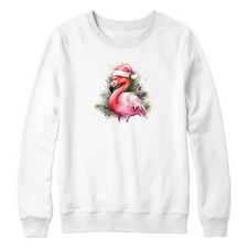 Festive Flamingo Girls Sweater Sweatshirt Safari Animal Christmas Girl day be...