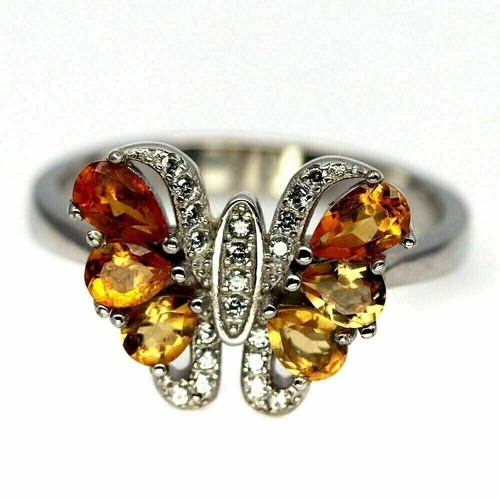 Silver ring citrine - ring, genuine