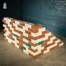 Glazed Bricks, White, Brown & Teal, Batch of 100