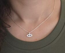 925 Sterling Silver Evil Eye Necklace, Evil Eye Charm