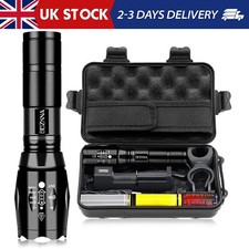 LED Torch Rechargeable Super Bright 2000 Lumen Tactical Flashlight L2 Cree Power
