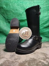 Handmade black engineer - black, boots
