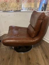 Vintage Brown leather swivel