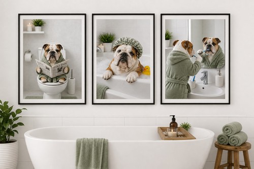 English bulldog bathroom - a3,