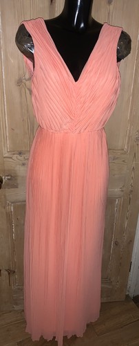 Coral peach pleated grecian - peach,
