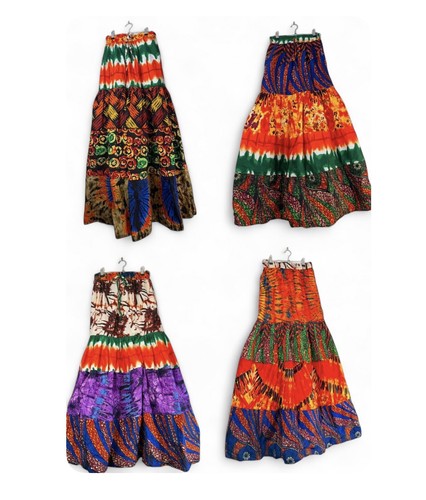 Women tiered maxi skirts - tiered,
