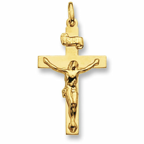 9ct gold crucifix - crucifix, jesus