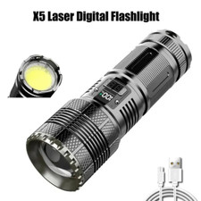 High Power LED Laser Flashlight 2000W Zoomable Tactical Lanterns Outdoor Emergen