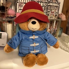 Paddington In Peru Bear Brown Red Hat Blue Coat plush Soft Toy 14”  Vgc