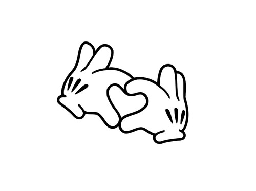 Mickey hands heart vinyl - mickey,