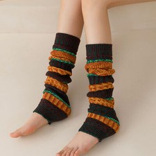 Vintage Winter Warm Wool Socks Assorted Colour Thick Knit Boots Leg Warmer