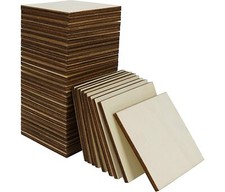 60pcs Unfinished Blank Wood Square Shape Plain Coasters for DIY Craft/Pyrography