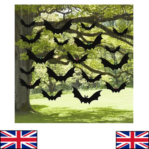 Halloween flying bats 12pcs - bats,
