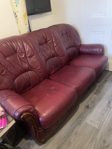 Maroon burgundy piece sofa - maroon,