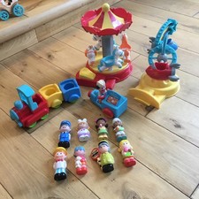 ELC Happyland Funfair, Carousel , (musical), Rocket Ride, Ice Cream Bike Figures