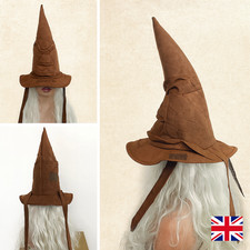 Halloween Witch Wizard Hat Leather Look Cosplay Sorting Hat Party Costume UK