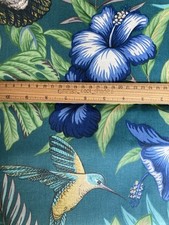 Teal Tropical Leaves Hibiscus Floral Lampshade Iliv Rainforest Jungle Handmade