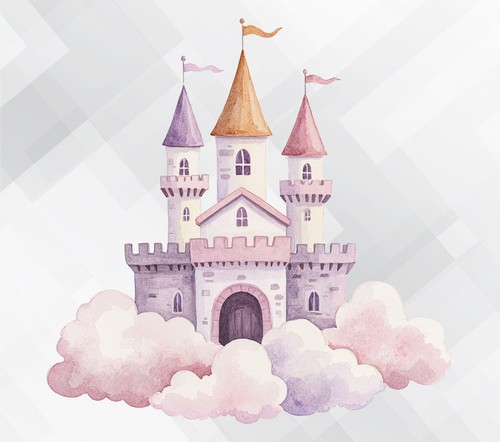 Watercolour fairy tale - watercolour, castle