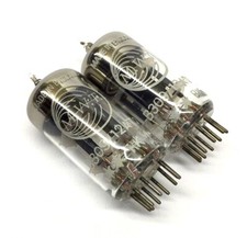 M. Pair  B309 12AT7 ECC81 Black Plate Ring getter NOS Marconi  UK  Valve Tubes