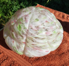 Vintage Fly Catcher light shade, marbled green/pink, 1930s