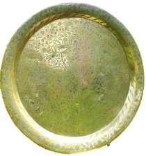 TRAY brass  Indo Persian table top Tree of Life antique