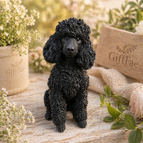 Vivid arts black poodle garden - black,