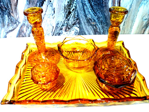 Amber glass dressing table - dressing,
