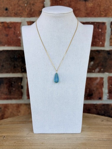 Turquoise teardrop necklace - turquoise,