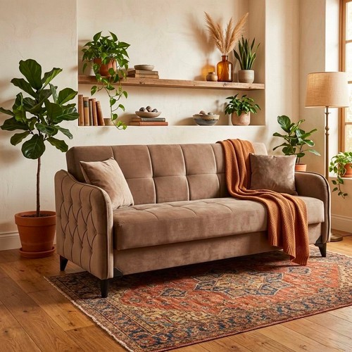 Beige sofa bed - nazli, 3