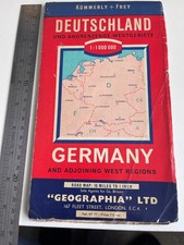 Deutschland Road Map - Kummerly & Frey, Geographia, scale 16 miles to 1 inch