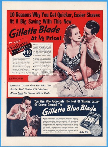 1939 gillette blue shaving - 1939,