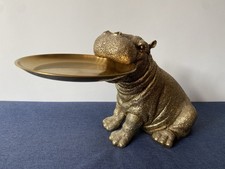 Gold Hippo Money Box / Tip Box
