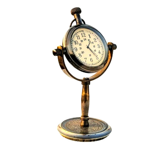 Vintage brass table clock - brass, |