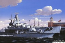 Naval art post card Royal Nav Battleship HMS HMS Nelson Motor Torpedo Boat 507