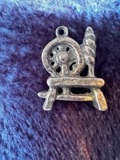 1960s Wool Spinning Solid Silver Charm fully Very Well Mad Heavy 3.7grams