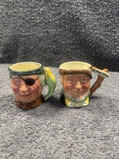 2 Lancaster Sandland toby Jugs - Long John Silver + Tom Cobleigh 6cm Tall