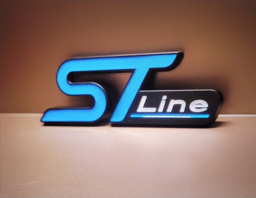 Ford line badge emblem - line, blue