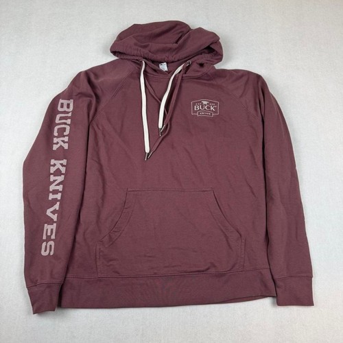 Buck knives burgundy hoodie - buck,