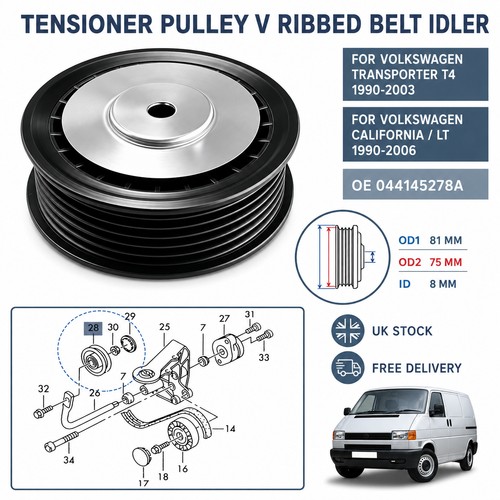 Fan belt tensioner - tensioner, pulley