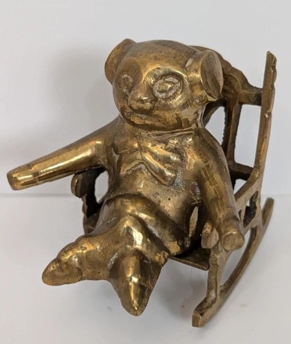 Solid brass teddy - brass, rocking