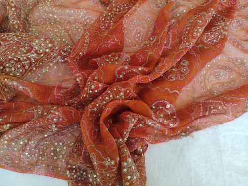 Vintage indian red silk - vintage,
