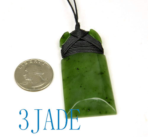 60mm green nephrite jade hei - green,