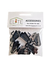 Elite Greenhouse Grow Hooks cropped head x 6.  Black plastic. Original. Free P&P