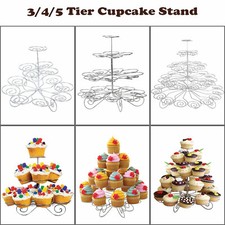 3/4/5 Tier Metal Cupcake Stand Holder Display Rack Party Wedding Birthday Decor