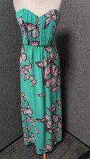 Jane Norman Strapless Maxi Dress Green UK 10 Ln051 HH 10
