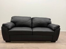 Milano Leather 3 Seater Sofa – Black