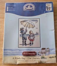 Rare DMC All Our Yesterdays A Windy Day Cross Stitch Kit 5"x7"