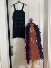1920s Black and Purple Flapper dress size small good/excellent condition ex hire